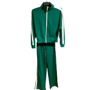 NWT Better / Together Dark green/White striped track suit size small